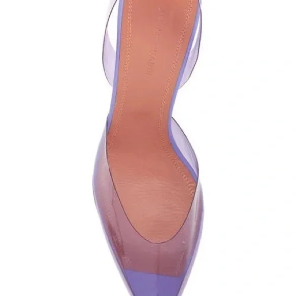 Amina Muaddi Lavender Slingback Heels